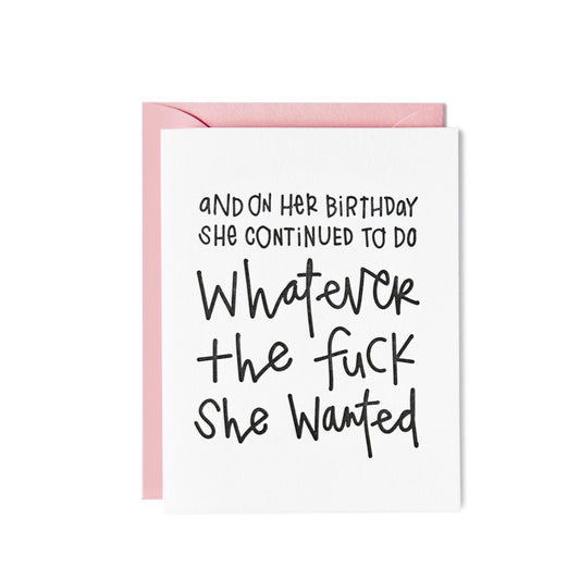 WHATEVER SHE WANTED CARD
